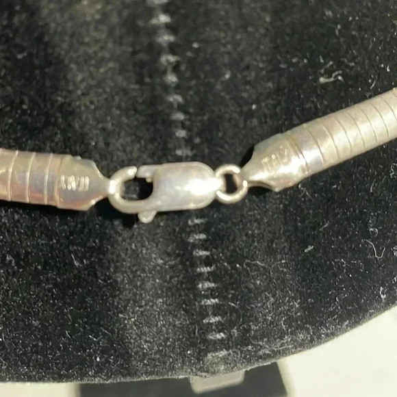 Vintage Italian sterling silver classic design omega necklace 18” - Picture 4 of 5